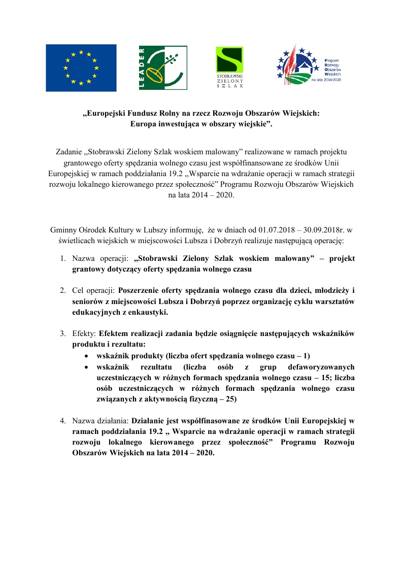 Europejski Fundusz Rolny na rzecz Rozwoju Obszarw Wiejskich