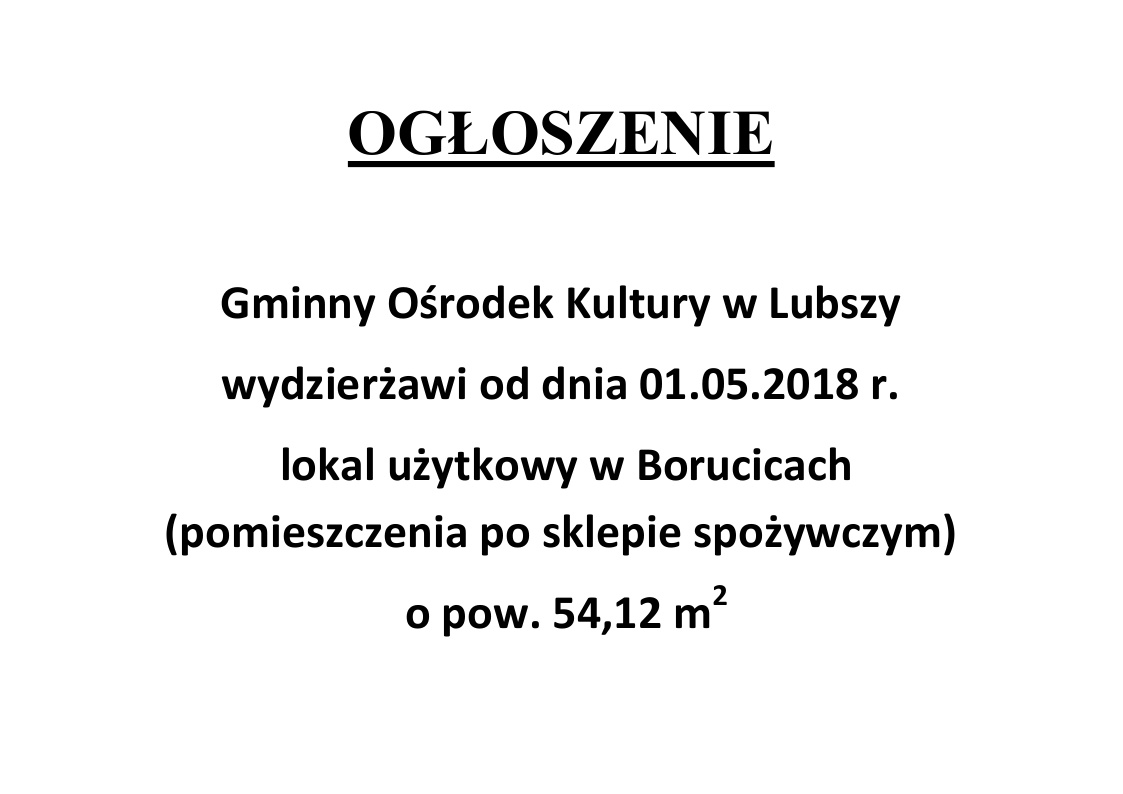 OGOSZENIE borucice