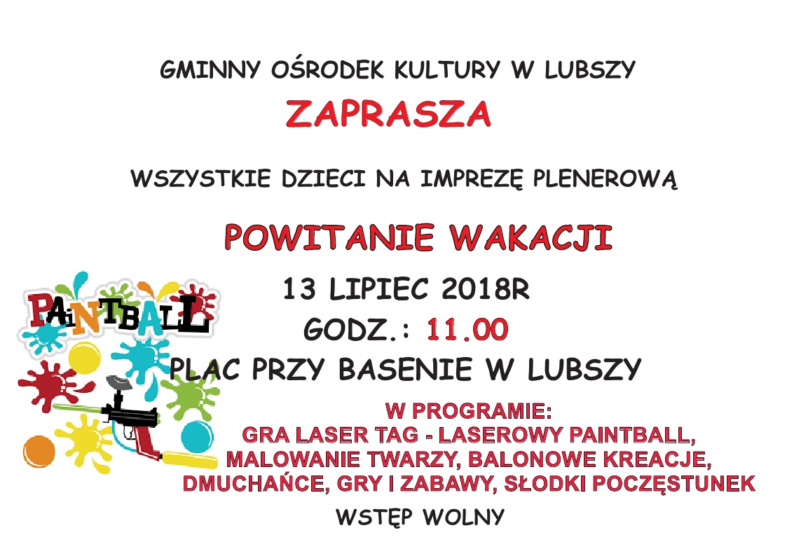 POWITANIE WAKACJI AFISZ