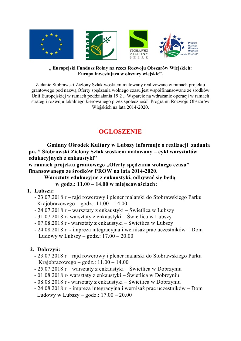 ogoszenie o rozpoczciu